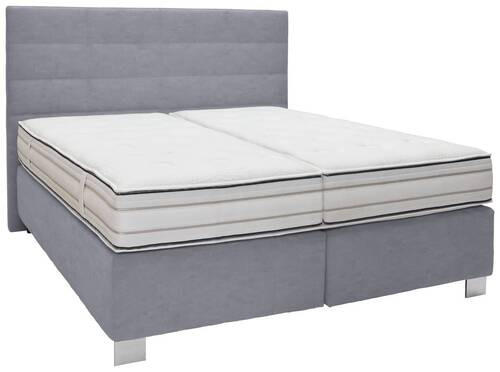 BOXSPRINGBETT 180/200 cm  in Grau  - Alufarben/Grau, KONVENTIONELL, Textil/Metall (180/200cm) - Dieter Knoll