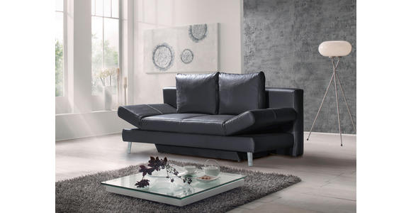 SCHLAFSOFA in Echtleder  - Chromfarben, Design, Leder/Metall (200/85/90cm) - Novel