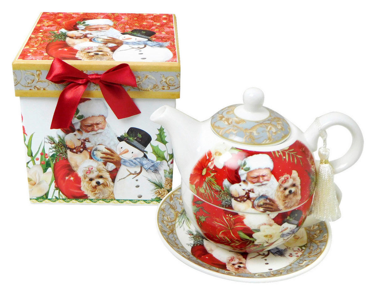 ČAJOVÁ SOUPRAVA PRO JEDNOHO 490 ml - vícebarevná, Trend, keramika (17/14cm) - X-Mas