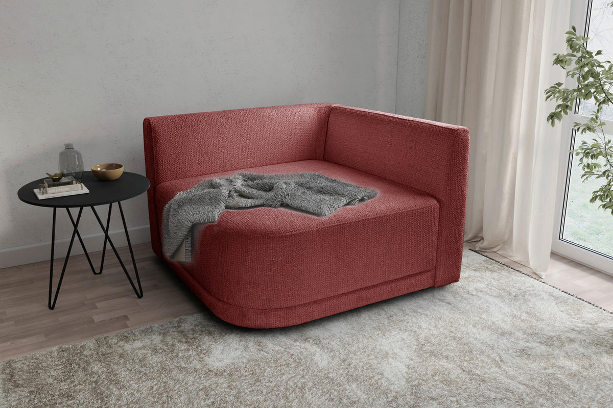 SOFA ZURI Struktur Rot  - Rot/Creme, Trend, Kunststoff/Textil (110/75/115cm) - Livetastic