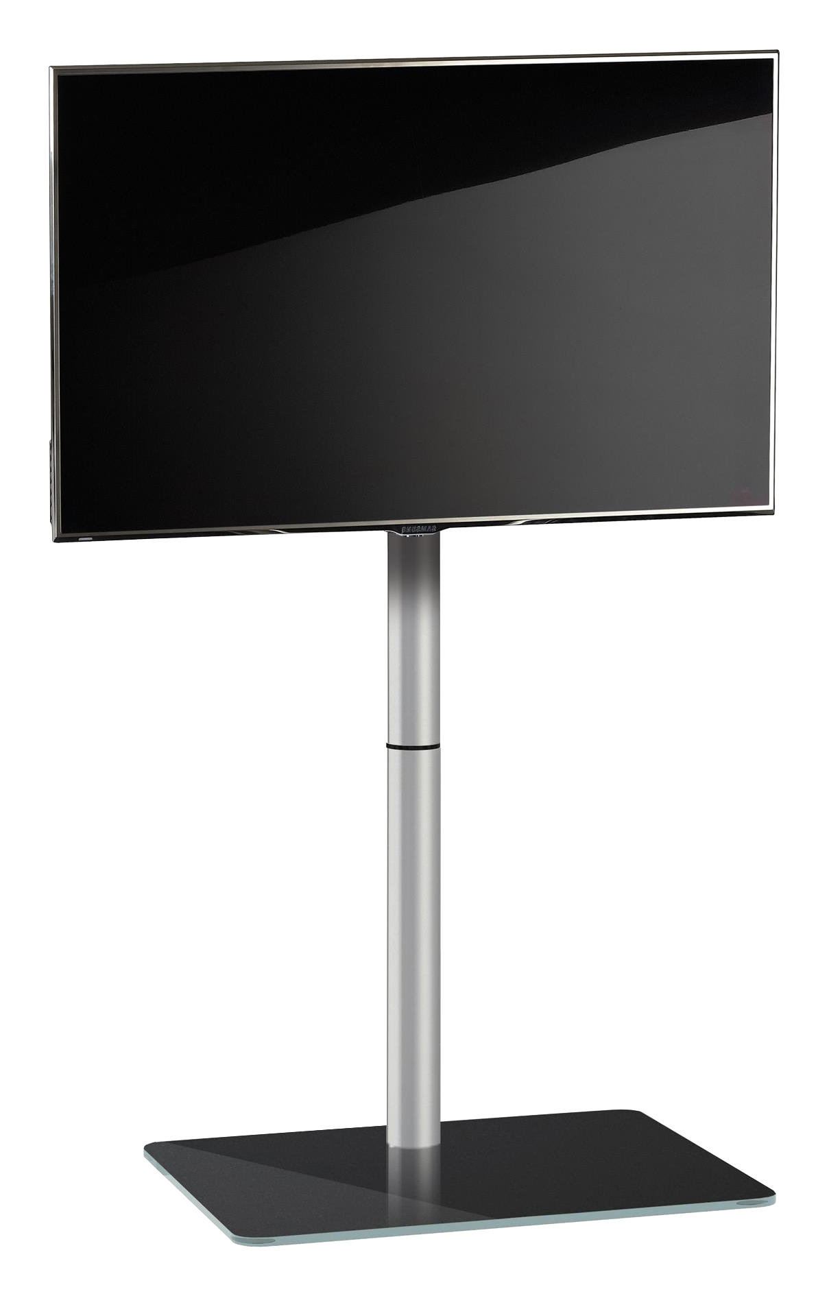 TV-RACK 60/100/45 cm  - Schwarz/Alufarben, Basics, Glas/Metall (60/100/45cm) - MID.YOU