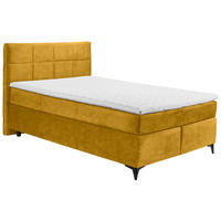 BOXSPRINGBETT 140/200 cm  in Currygelb  - Currygelb/Schwarz, Design, Holzwerkstoff/Kunststoff (140/200cm) - Xora