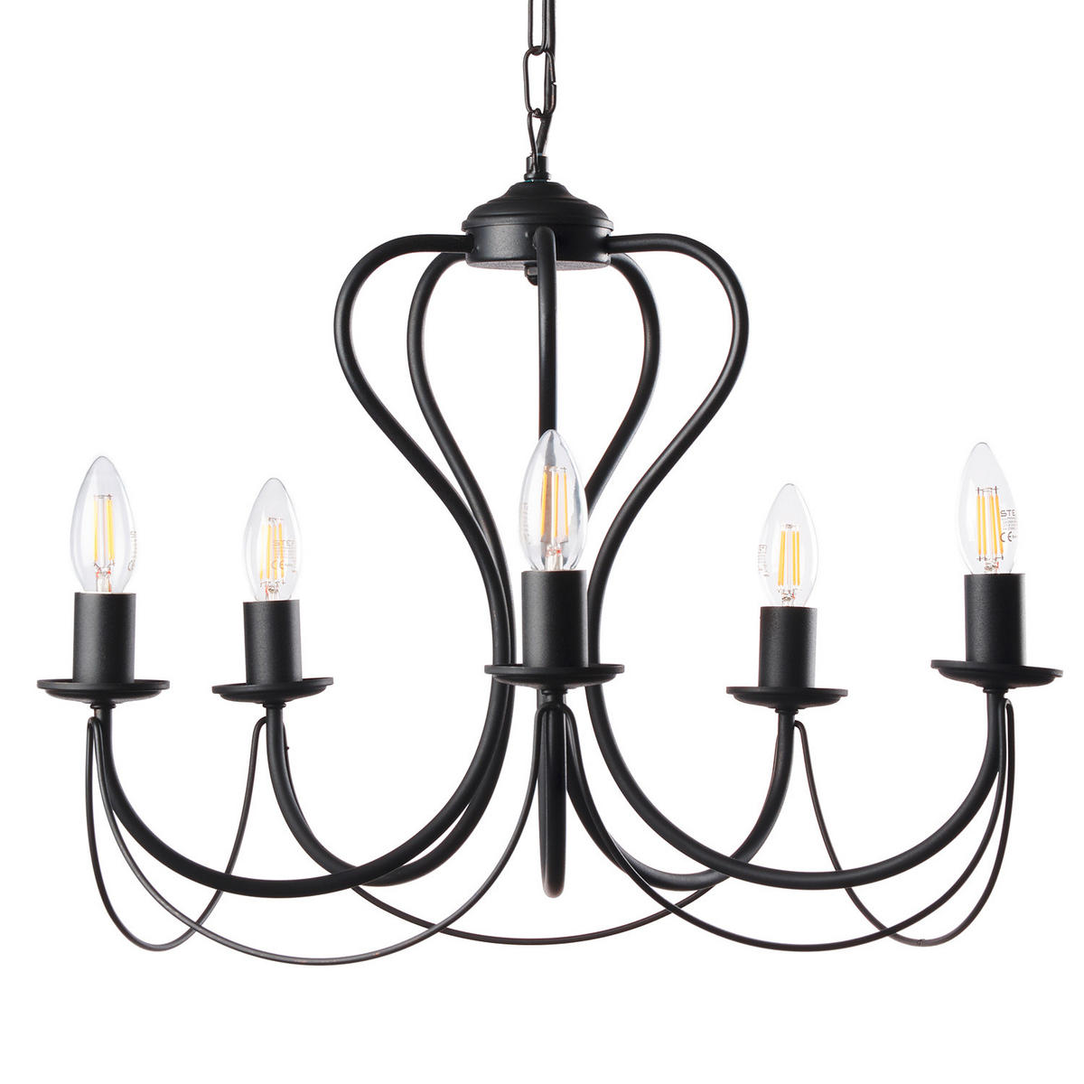 KRONLEUCHTER 55/105 cm   - Schwarz, Basics, Metall (55/105cm)