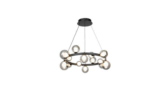 LED-HÄNGELEUCHTE Regulus 79,5/150 cm   - Schwarzbraun, Design, Glas/Metall (79,5/150cm) - Dieter Knoll