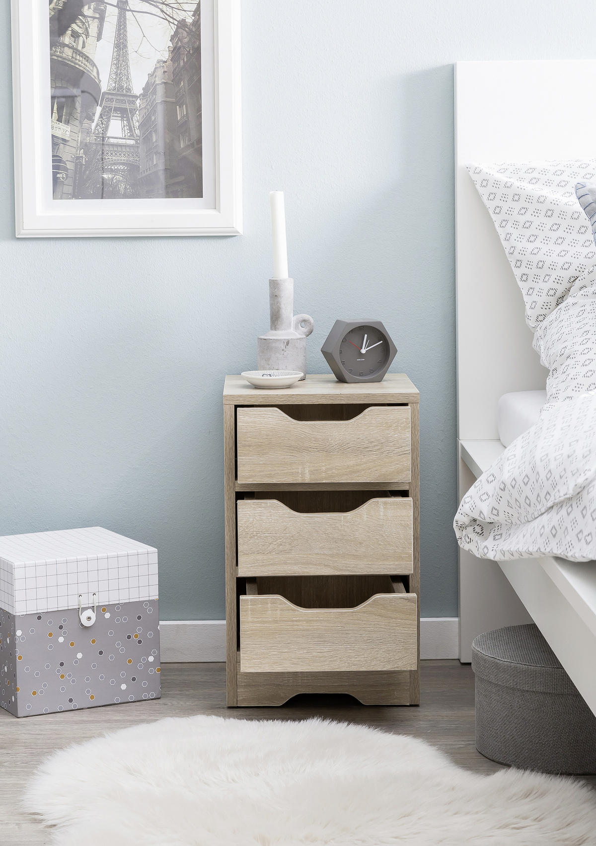 NACHTSCHRANK 31/49/31 cm  - Eichefarben, MODERN, Holzwerkstoff (31/49/31cm) - MID.YOU