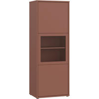 VITRINE  in Terracotta  - Sandfarben/Terracotta, MODERN, Glas/Holz (64,8/179,1/44cm) - Carryhome
