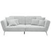 3-SITZER-SOFA Cord Silberfarben  - Chromfarben/Silberfarben, KONVENTIONELL, Kunststoff/Textil (260/90/125cm) - SetOne by Musterring