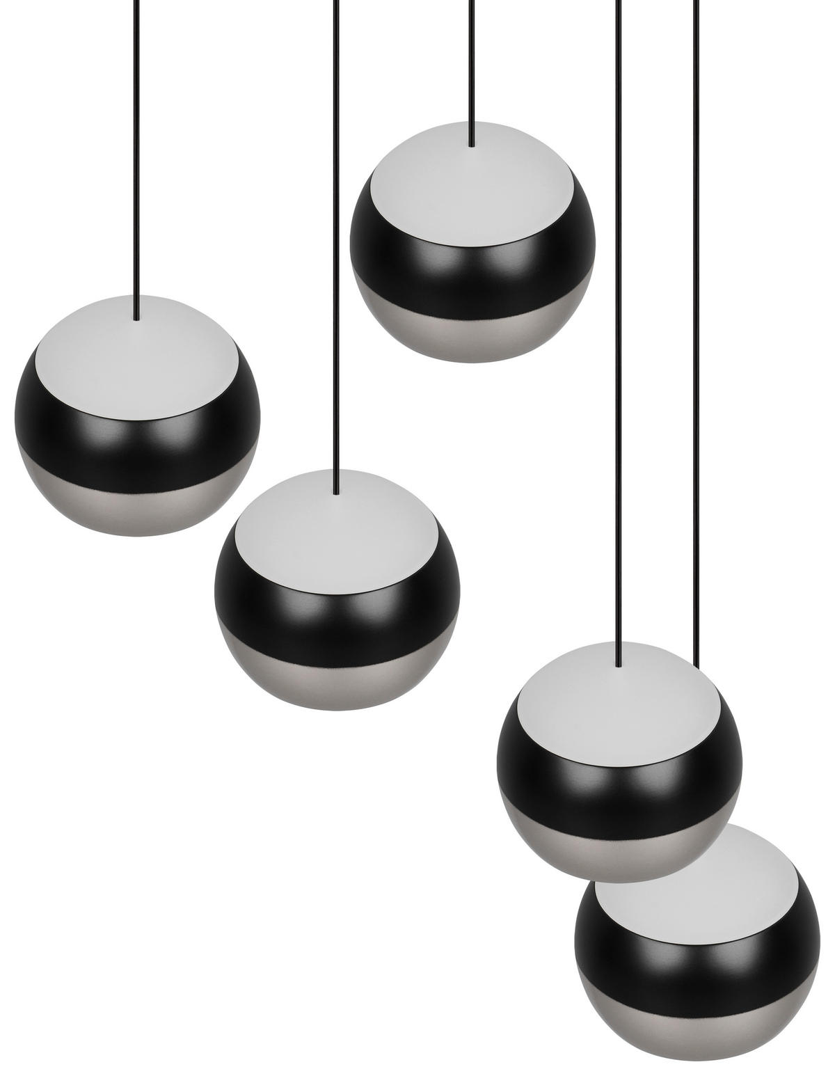 ZÁVESNÉ LED SVIETIDLO, 30/150 cm  - čierna/niklová, Design, kov (30/150cm) - Trio Leuchten