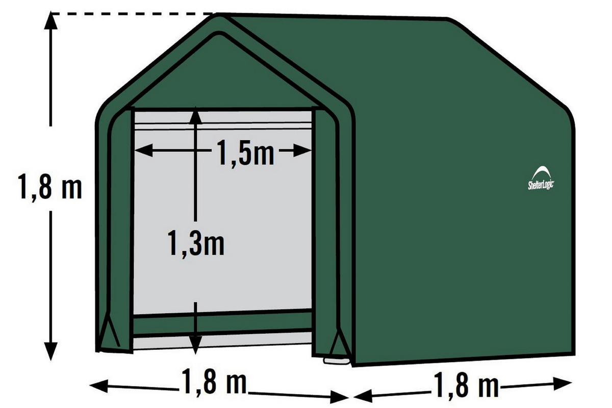 GERÄTEHAUS 180/180/180 cm  - Grün, Basics, Kunststoff (180/180/180cm) - Ambia Garden