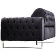 2-SITZER-SOFA  in Velours Schwarz  - Goldfarben/Schwarz, KONVENTIONELL, Textil/Metall (194/90/97cm) - Carryhome