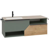 WASCHTISCHKOMBI 128,4 cm  - Taupe/Eichefarben, LIFESTYLE, Holz/Keramik (128,4cm) - Voglauer