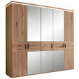 DREHTÜRENSCHRANK  in Eichefarben  - Eichefarben/Schwarz, Natur, Glas/Holz (247/230/62cm) - Linea Natura