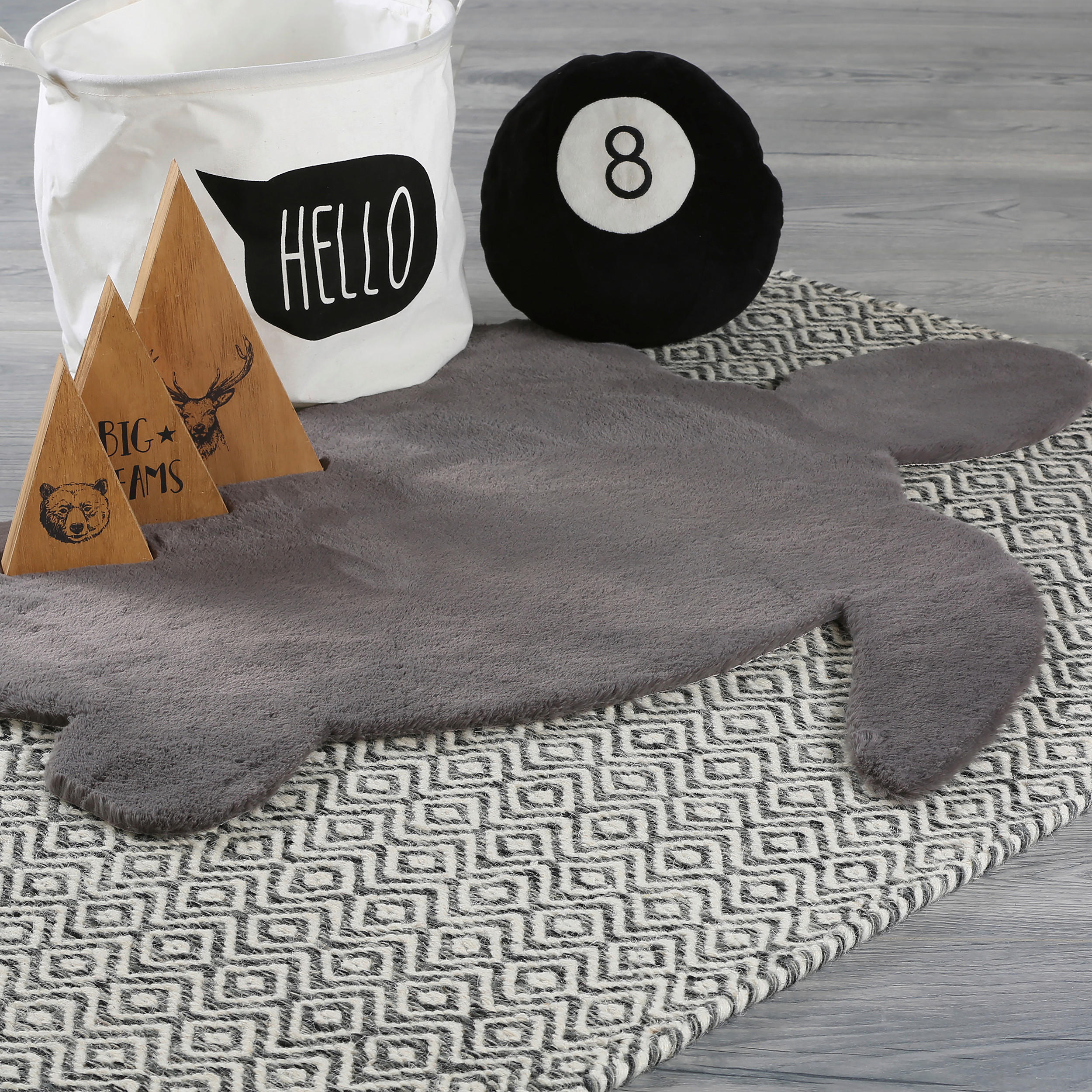 KINDERTEPPICH 92/83 cm  - Grau, Trend, Kunststoff/Textil (92/83cm) - Ben'n'jen