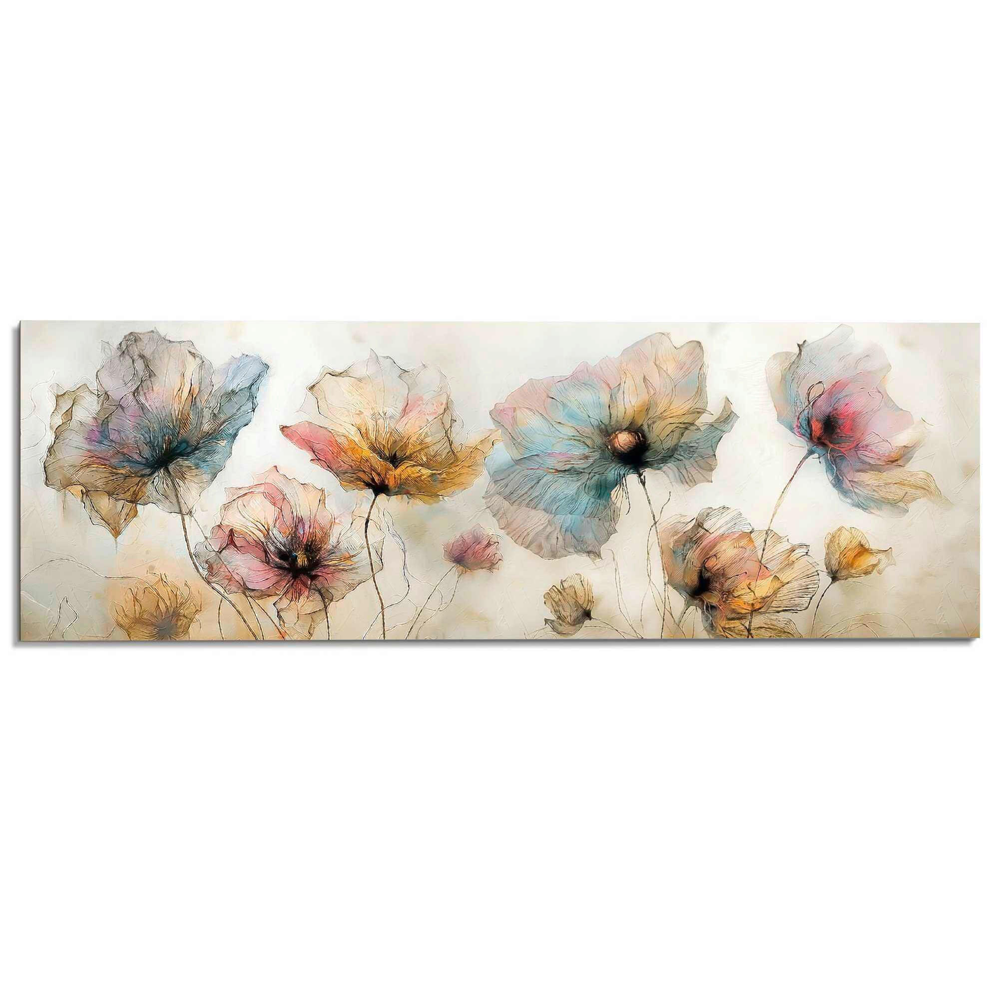 BILD Blumen  - Beige, Basics, Holz (156/52/2cm) - Reinders!