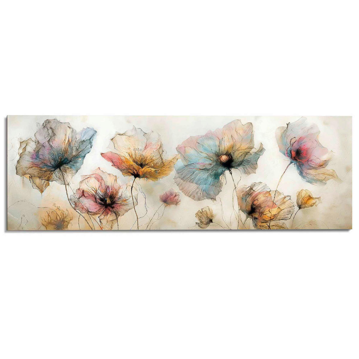 BILD Blumen  - Beige, Basics, Holz (156/52/2cm) - Reinders!