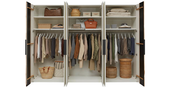 DREHTÜRENSCHRANK 301,9/223,3/62 cm 6-türig Weiß, Wildeiche - Wildeiche/Weiß, Design, Holz/Holzwerkstoff (301,9/223,3/62cm) - Dieter Knoll