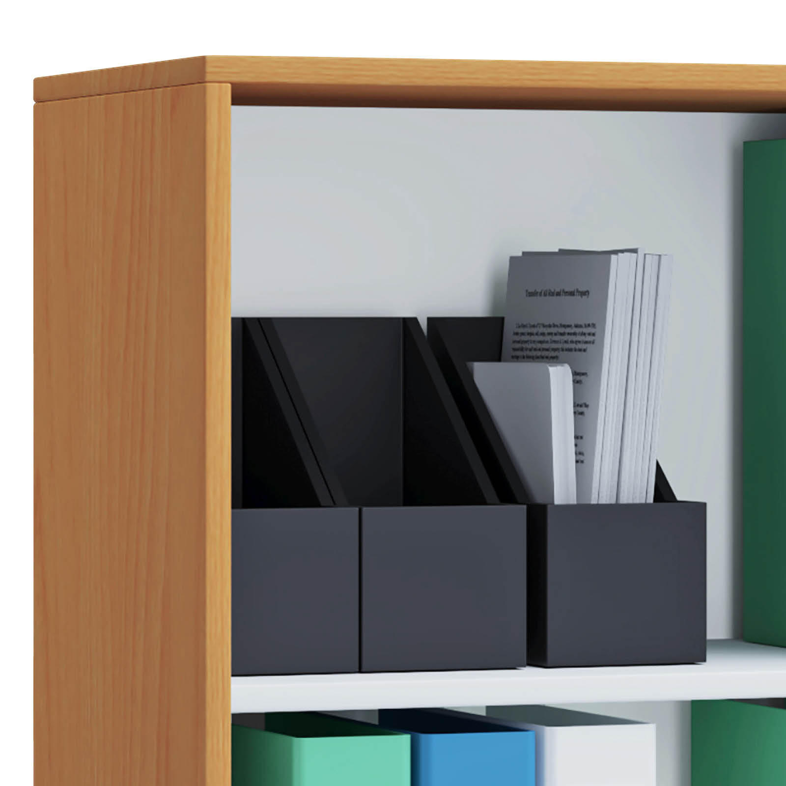 AKTENREGAL 70/74/37 cm - Buchefarben/Schwarz, Basics, Holzwerkstoff/Kunststoff (70/74/37cm) - MID.YOU