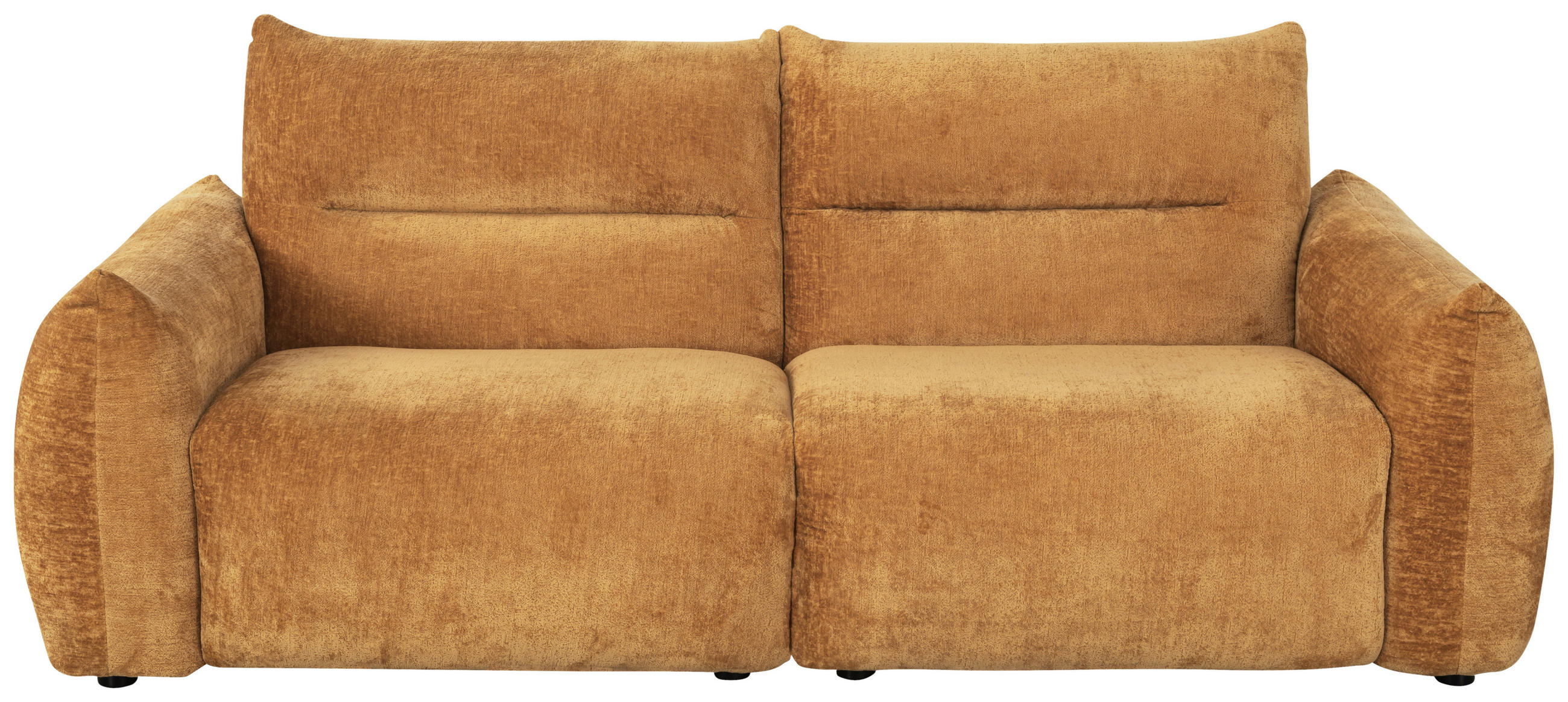 2-SITZER-SOFA Chenille Goldfarben  - Goldfarben/Schwarz, MODERN, Kunststoff/Textil (216/89/92cm) - MID.YOU