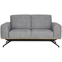 2-SITZER-SOFA in Struktur Grau  - Schwarz/Grau, Design, Holz/Textil (166/85-104/95cm) - Novel