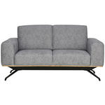 2-SITZER-SOFA Struktur Grau  - Schwarz/Grau, Design, Holz/Textil (166/85-104/95cm) - Novel