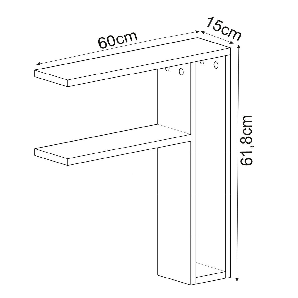 VÄGGHYLLPLAN 60/62/15 cm  - antracit, Design, trämaterial (60/62/15cm) - Livetastic