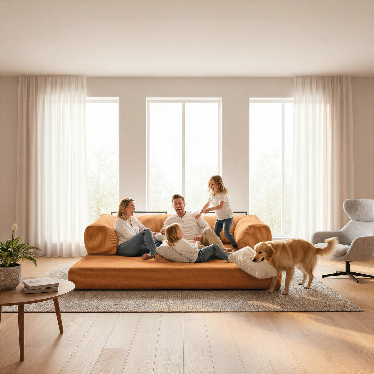 SCHLAFSOFA Cord Kupferfarben  - Kupferfarben, KONVENTIONELL, Textil/Metall (200/77/80cm) - Carryhome