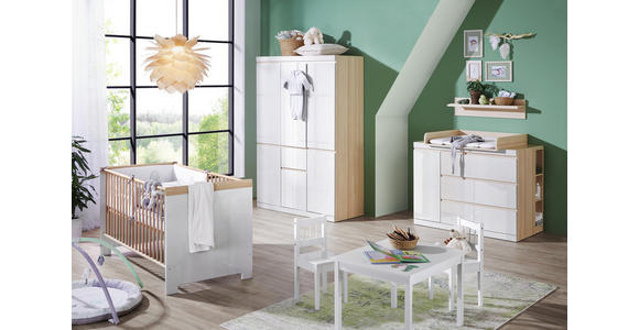 GITTERBETT Antonia - Eschefarben/Hellgrau, Design, Holzwerkstoff (143/83/78cm) - My Baby Lou