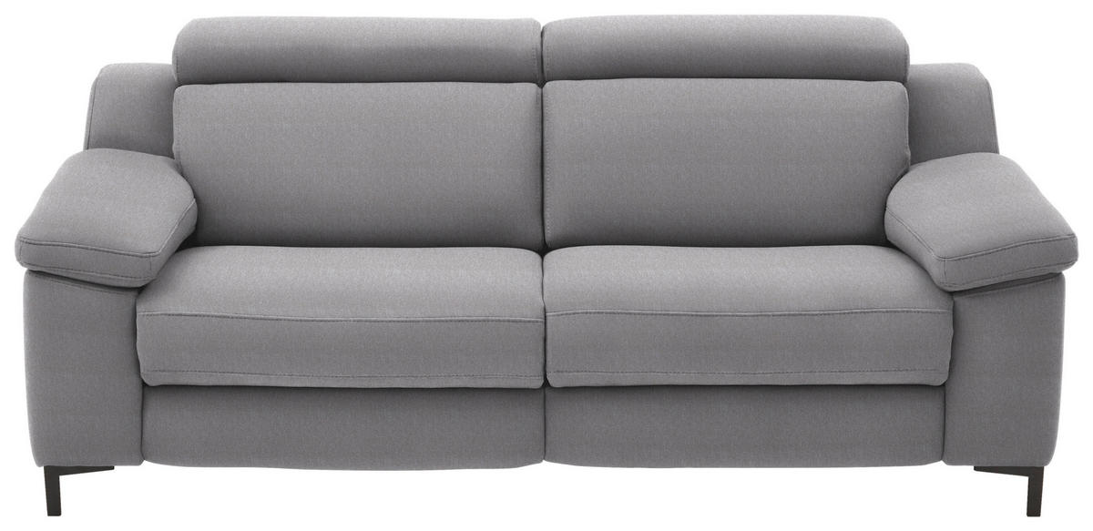 2,5-SITZER in Chenille Grau  - Schwarz/Grau, Design, Textil/Metall (188/84-104/104cm) - Valdera