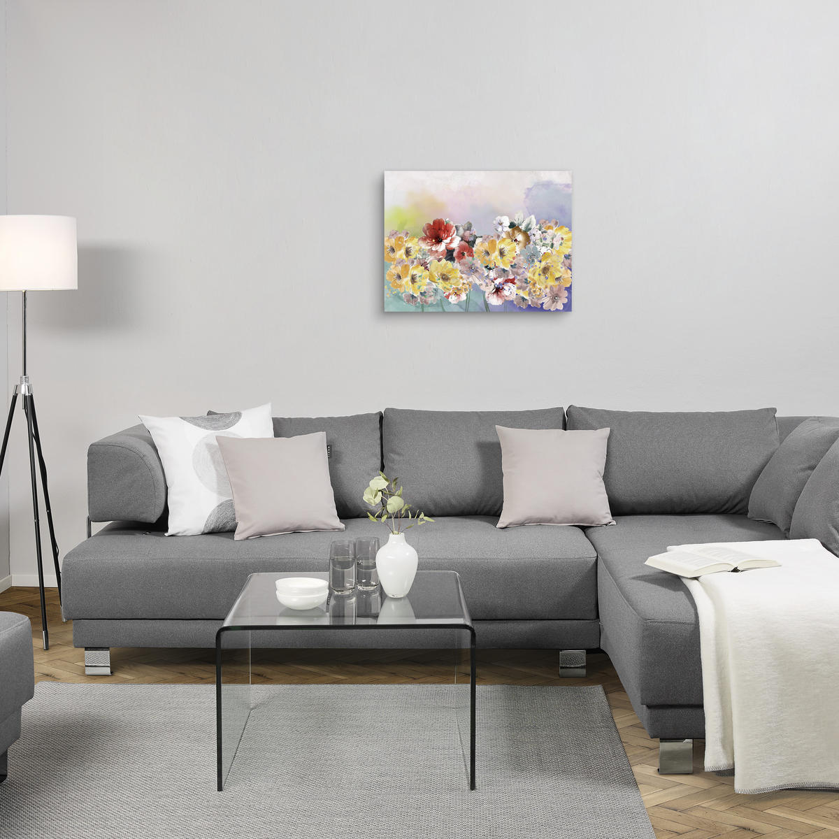 TISAK NA PLATNU     60/80 cm       - višebojno, Basics, drvo/tekstil (60/80cm) - Monee