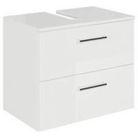 WASCHBECKENUNTERSCHRANK 60/49,8/38,3 cm  - Chromfarben/Weiß Hochglanz, KONVENTIONELL, Holzwerkstoff/Metall (60/49,8/38,3cm) - Sadena