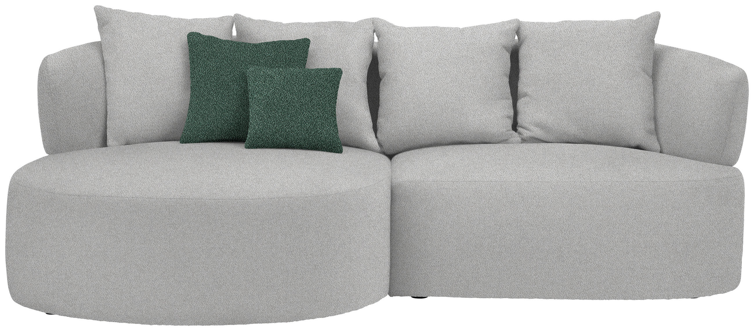ECKSOFA  in Plüsch Grau  166/235 cm  - Dunkelgrün/Schwarz, MODERN, Kunststoff/Textil (166/235cm) - Hom`in