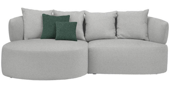 ECKSOFA  in Plüsch Grau  166/235 cm  - Dunkelgrün/Schwarz, MODERN, Kunststoff/Textil (166/235cm) - Hom`in