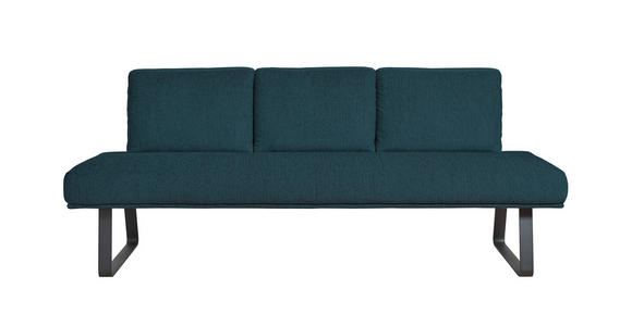 SITZBANK 209/92/78 cm  in Dunkelblau  - Schwarz/Dunkelblau, Design, Textil/Metall (209/92/78cm) - Dieter Knoll