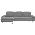 ECKSOFA in Chenille Grau  - Schwarz/Grau, LIFESTYLE, Textil/Metall (180/310cm) - Valnatura