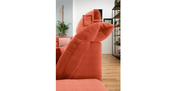 WOHNLANDSCHAFT in Mikrofaser Orange - Chromfarben/Orange, Design, Kunststoff/Textil (211/350/204cm) - Xora