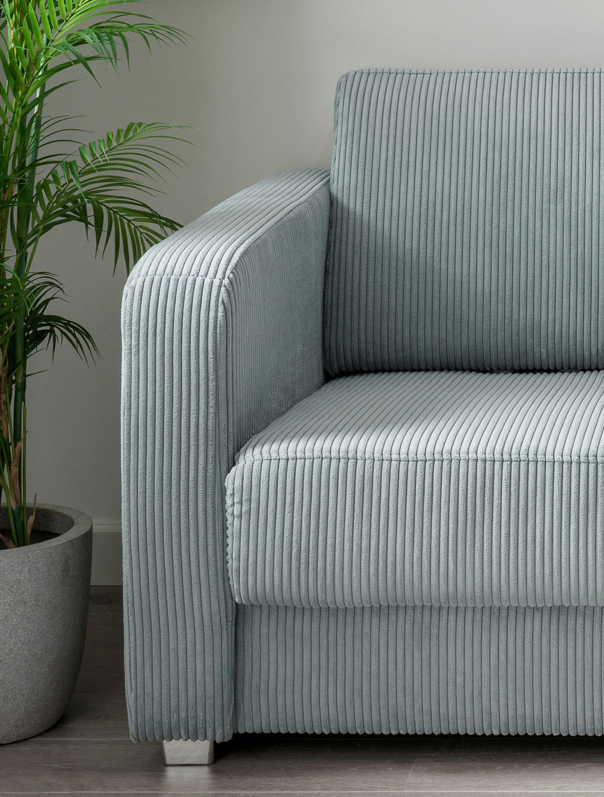 SCHLAFSOFA in Cord Hellblau  - Chromfarben/Hellblau, Basics, Kunststoff/Textil (159/88cm) - Livetastic
