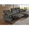 ECKSOFA in Echtleder Dunkelgrau  300/157 cm  - Dunkelgrau/Schwarz, Design, Leder/Metall (300/157cm) - Dieter Knoll