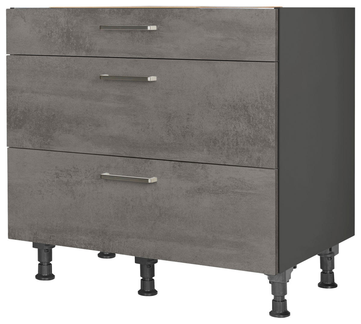 KOCHFELDUMBAUSCHRANK 90/87/56 cm  in Schieferfarben  - Schieferfarben/Edelstahlfarben, MODERN, Holzwerkstoff/Metall (90/87/56cm) - Nobilia