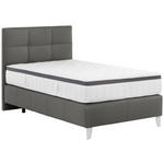 BOXSPRINGBETT 120/200 cm  in Anthrazit  - Chromfarben/Anthrazit, KONVENTIONELL, Leder/Textil (120/200cm) - Novel