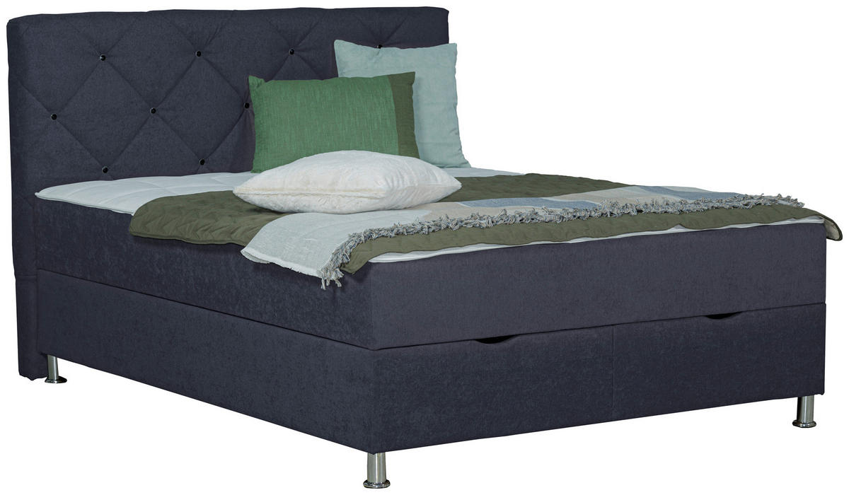 BOXBETT 180/200 cm  in Anthrazit  - Chromfarben/Anthrazit, Design, Kunststoff/Textil (180/200cm) - Boxxx