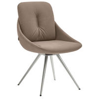 STUHL  in Stahl  - Edelstahlfarben/Fango, Design, Textil/Metall (55/91/64cm) - Venjakob