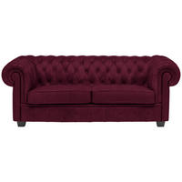 CHESTERFIELD-SOFA in Webstoff Bordeaux  - Wengefarben/Bordeaux, Lifestyle, Holz/Textil (206/76,5/96cm) - Landscape