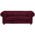 CHESTERFIELD-SOFA Webstoff Bordeaux  - Wengefarben/Bordeaux, LIFESTYLE, Holz/Textil (206/76,5/96cm) - Landscape