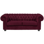 CHESTERFIELD-SOFA in Webstoff Bordeaux  - Wengefarben/Bordeaux, LIFESTYLE, Holz/Textil (206/76,5/96cm) - Landscape