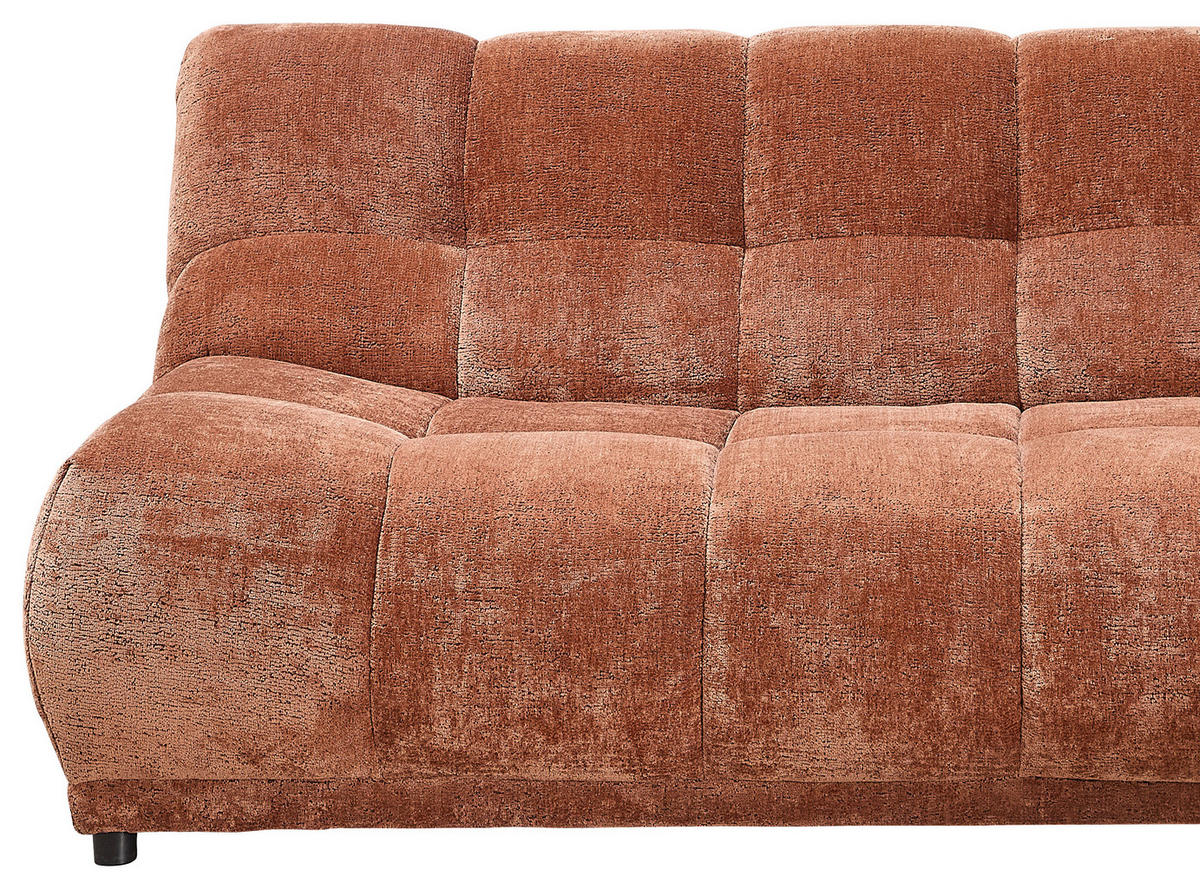 ECKSOFA Chenille Rostfarben  - Rostfarben/Schwarz, Modern, Kunststoff/Textil (284/250cm) - Livetastic