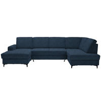 WOHNLANDSCHAFT Webstoff Dunkelblau  - Schwarz/Dunkelblau, Konventionell, Textil/Metall (167/317/185cm) - Stylife