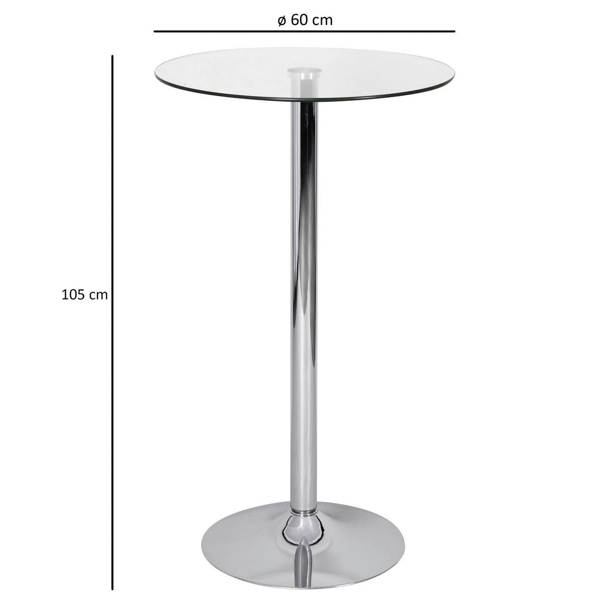 VISOKI STOL - prozirno, Moderno, staklo (60/105cm) - MID.YOU