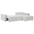 ECKSOFA in Chenille Creme  - Creme/Schwarz, KONVENTIONELL, Kunststoff/Textil (283/180cm) - Carryhome