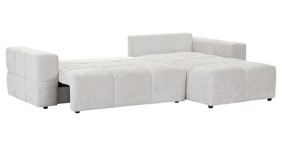 ECKSOFA in Chenille Creme  - Creme/Schwarz, KONVENTIONELL, Kunststoff/Textil (283/180cm) - Carryhome