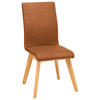 STUHL  in Mikrofaser Holz, Textil  - Cognac/Beige, Design, Holz/Textil (45/102/56cm) - Novel